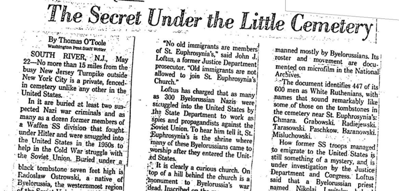 Статья Тайна маленького кладбища, The Washington Post от 23 мая 1982 года.